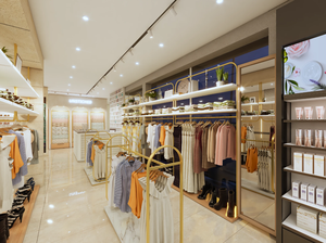 Espositore per Abbigliamento Moderno in MDF Minimalista Personalizzabile Design Assemblabile per Negozi di Abbigliamento - Product Image 6