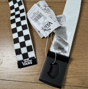 Cintura Unisex Classica in Tela con Stampa a Scacchi Bianco e Nero, Larghezza 4.0cm, 125cm, Fibbia Automatica in Acciaio - Product Image 1