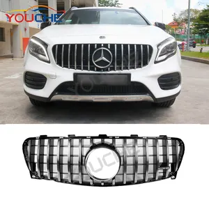 De plata GT R estilo parachoques delantero parrilla Mercedes GLA clase X156 GLA200 GLA220 GLA250 2017 de 2018 a 2019