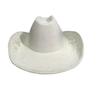 Nouveauté Chapeau de <span class=keywords><strong>cowboy</strong></span> en daim unisexe à large bord avec broderie florale complexe pour les affaires, les festivals et les voyages - Product Image 4