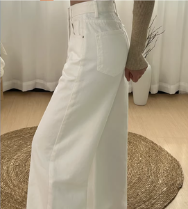 ZZH XZ2251 Jeans droits à jambes larges pour femmes, style coréen, taille haute, <span class=keywords><strong>coupe</strong></span> ajustée, décontracté et tendance - Product Image 5