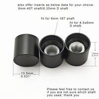 Potentiomètre en aluminium anodisé sablé noir de 13,5 mm avec bouton de commande à pointe, axe en D 18T