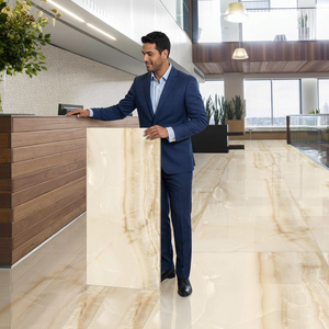 Aric Crema 900x1800mm Porcelain Glazed Tiles Full Polished Stone Look For Premium Interior Spaces - Product Image 4
