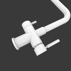 Robinet de cuisine avec filtre à eau à 4 voies en laiton blanc et or à double poignée bon marché <span class=keywords><strong>Tao</strong></span> pour hôtel appartement cuisine - Product Image 3