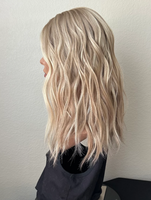 Perruque de luxe en cheveux humains bruts blond cendré européen, qualité médicale, avec dentelle HD invisible, nœuds simples et blanchis, idéale pour l'alopécie