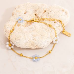 18K Gold Plated Women's Trendy Stainless Steel Bracelet Stylish Chain Link <b>Charm</b> Bracelets for Anniversary Colorful Fashionable - Product Image 4