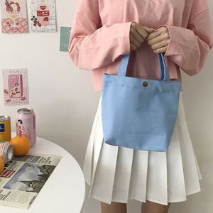 Hand-held <b>Canvas</b> Lunch Box Bag Korean Style Small Handbag Vintage Candy Color <b>Tote</b> Bag for Daily Use - Product Image 4