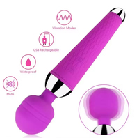 Vente en gros AV Wand Amazon Jouets pour adultes Masseur électrique portatif en silicone Godemiché vibrant Jouets sexuels pour femmes 20 modes Étanche IPX5