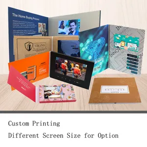 Livret vidéo LCD 10 pouces brochure vidéo brochure en carton blanc avec lecteur vidéo à écran LCD