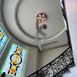 <span class=keywords><strong>Lustre</strong></span> long de décoration en spirale à double hélice de designer pour le salon <span class=keywords><strong>Lustre</strong></span> d'escalier d'hôtel à haut plafond - Product Image 6