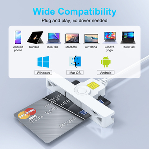 เครื่องอ่านสมาร์ทการ์ดแบบพกพา USB C สำหรับการ์ด ISO7816 ID IC EMV CAC PIV เสียบแล้วใช้งานได้ทันทีบนพีซี/แล็ปท็อป ติดตั้งภายนอก - Product Image 2