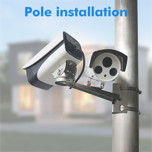 Support de montage d'angle mural extérieur à angle droit Support de caméra de montage sur colonne pour installation de caméra de sécurité à double vidéosurveillance - Product Image 5