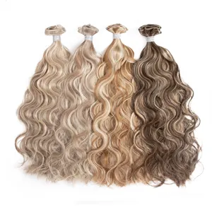 Top Quality Russian Invisible Curly Genius Weft Virgin European Genius Weft Hair Extensions