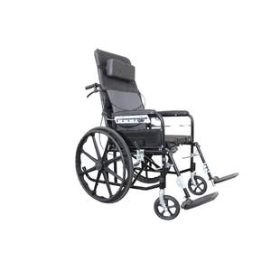 Vendite dirette della fabbrica pieghevole Flip bracciolo sedia a rotelle manuale con pneumatici pieni, adatto per gli ospedali - Product Image 3