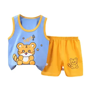 יילוד ילדים חמוד תינוק בגדי 2022 קיץ פעוט 2 חתיכות אפוד סטי בגדי תינוקות