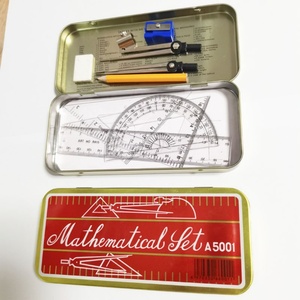 Cute Magical Metal 9-Piece Math Geometry Box for Girls School Use Multi-Function Best Factory Price - Product Image 2