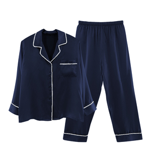 Fabricant 100% Ensembles de vêtements de nuit de luxe en soie pour femmes, ensemble de pyjama en soie écologique de haute qualité pour femmes - Product Image 2