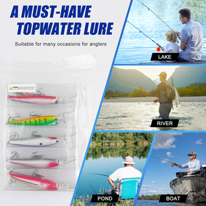 Kit de 10 leurres durs de type Minnow Jerkbait pour la pêche en eau profonde, pour la <span class=keywords><strong>truite</strong></span>, le brochet, le bar, le poisson-bleu, en eau salée et en eau douce, pour la pêche à la traîne - Product Image 6