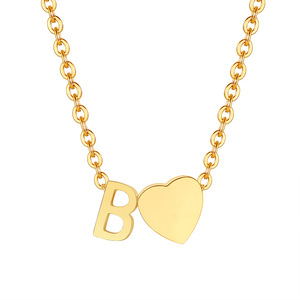 New 18K mạ vàng tình yêu thư Mặt dây chuyền vòng cổ thé<span class=keywords><strong>p</strong></span> không gỉ ban đầu Vòng cổ trang sức quà tặng cho phụ nữ - Product Image 5