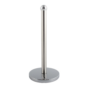 Porte-papier sur pied en acier inoxydable avec base circulaire et poteau rond - Product Image 1