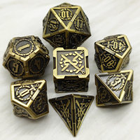 Ensemble de dés de jeu de rôle de table en métal DND Rune Polyhedral Sword RPG Dungeons & Dragons, dés de guerre COC en métal
