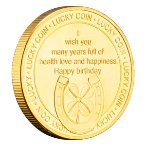 Selamat Ulang Tahun koin keberuntungan kreatif hadiah koleksi emas berlapis koin Souvenir koleksi Selamat Ulang Tahun hadiah koin peringatan - Product Image 6