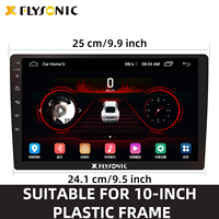 Flysonic-reproductor multimedia con pantalla dividida para coche, Radio Estéreo 2 Din táctil de 10,1 pulgadas con Android, MP5, cámara trasera, micrófono y RGB