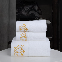 Ensemble de serviettes de bain et d'hôtel de luxe personnalisées avec logo brodé, 100% coton éponge blanc, séchage rapide, écologiques