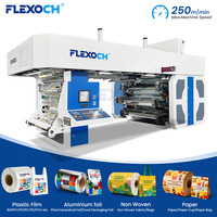 Machine d'impression flexographique à impression centrale 250 m/min pour sacs d'emballage alimentaire et sacs de courses