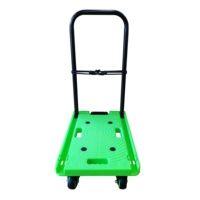 Chariot à plateforme compact en acier robuste de 200 kg, chariot à plateforme portable rétractable à quatre roues, chariot à bagages pliable, chariot à main, chariot