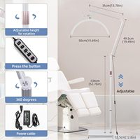 Lampe de sol LED demi-lune 20 pouces en forme de U, lumière d'appoint pour la protection des yeux, idéale pour le nail art, les extensions de cils, les sourcils et les salons de tatouage
