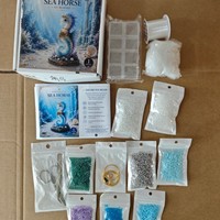 Kit de manchons en perles de verre à motif tortue marine JIAYI DIY avec petits objets décoratifs sur le thème de l'océan de 15x15x5CM