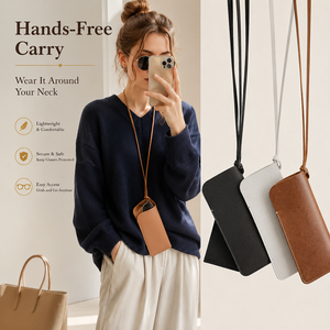 Nuevo Portagafas de Cuero Genuino con Diseño de Collar, Funda Abierta de Piel de Vacuno para Gafas, Estuche Portátil para Gafas de Sol - Product Image 2