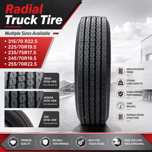 ยางรถบรรทุก HAWKWAY 315/70 R22.5 225/70R19.5 235/75R17.5 245/70R19.5 255/70R22.5 แบบไม่มียางใน สำหรับรถบรรทุกหนัก - Product Image 1