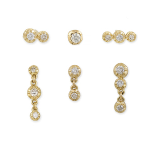 Ensemble de boucles d'oreilles en diamants Gemnel, taille brillant rond, sertissage clos, bijoux fins classiques, pour femmes, mariage, certifié GIC - Product Image 1
