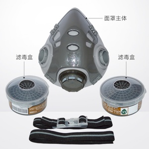 Vente directe usine – Respirateur demi-masque en caoutchouc avec double filtre anti-particules et gaz - Product Image 3