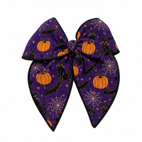 Nœud de cheveux d'Halloween pour filles, motif citrouille, en tissu, avec bandeau, accessoires de cheveux pour fêtes et célébrations