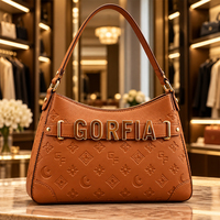 Sac à bandoulière en cuir PU gaufré personnalisé GORFIA pour femme, marron, petit, pour le quotidien et les voyages, sac à main bandoulière, conception OEM ODM
