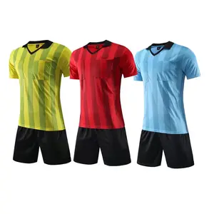 Conjunto de fútbol personalizado para árbitro, camiseta transpirable de alta calidad para adultos, venta al por mayor