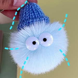 พวงกุญแจตุ๊กตาปอมปอมขนนุ่มสุดฮิต น่ารักสไตล์การ์ตูน เหมาะสำหรับเป็นของขวัญส่งเสริมการขาย - Product Image 5