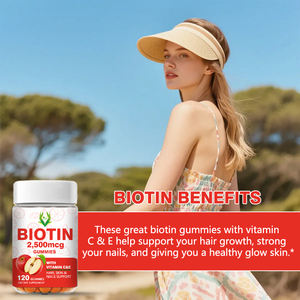 Venta caliente Biotin Gummies Sabor a vinagre de sidra de manzana con vitamina C E Soporte para la piel del cabello Salud de las uñas para adultos y niños - Product Image 6