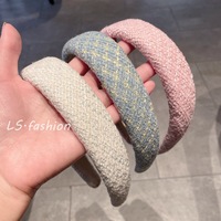 Serre-têtes larges en laine tweed style japonais et coréen, faits à la main, motif dragon et phénix, de haute qualité