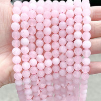 Vente en Gros Perles en Pierre Naturelle Mates Semi-Finies Œil de Tigre/Cristal pour Bracelets et Colliers DIY Tailles 4mm/6mm/8mm/10mm Givré