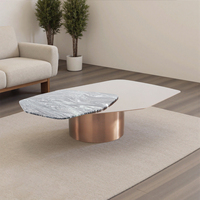 Personnalisable Moderne Luxe Marbre & Métal Combinaison Table Basse pour Maison Salon Hôtel Lobby Villa-Mobilier Résidentiel