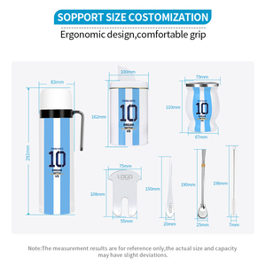 Argentina calcio calcio Set regalo in acciaio inox e metallo Flasche con acqua di tè caffè Yerba Mate tazza bicchiere contenitore tè - Product Image 2
