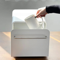 Organisateur de bureau multifonctionnel Coiffeuse Boîte de rangement anti-poussière Style tiroir pour produits de soins de la peau Porte-épices de cuisine