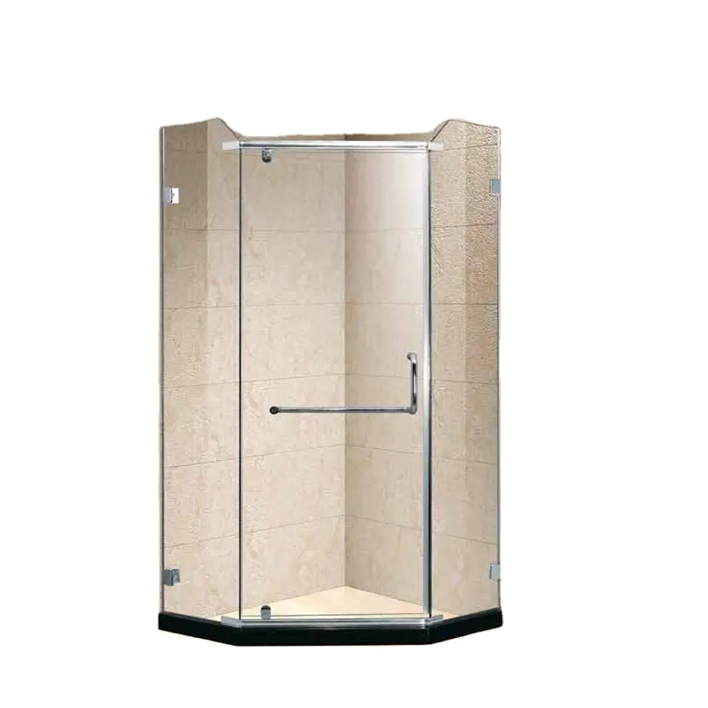 KMRY Diamond Shape 90X90 Fixed Glass Frameless Pivot Hinge Glass Corner Bathroom Shower Room Enclosure Cabin Ideas