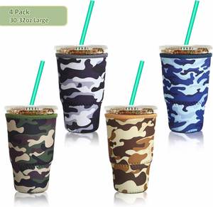 RYO <b>Large</b> Luxury Neoprene Foldable Waterproof Coffee Sleeve Reusable 30L Capacity <b>Cup</b> Insulator 30-32 oz Cold Beverages - Product Image 1