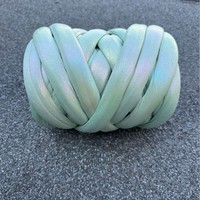 Fil épais métallique coloré pour tricot à la main, 500g, fil tubulaire en polyester doux, tissu brillant pour couvertures, sacs de lit et tricotage au bras