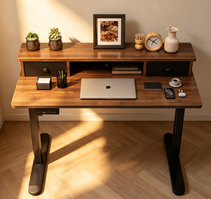 Electric Metal <strong>Foldable</strong> Extendable Height Adjustable Standing <strong>Desk</strong> with Storage Shelf Smart Motorized for Home <strong>Office</strong> Gaming - Product Image 1